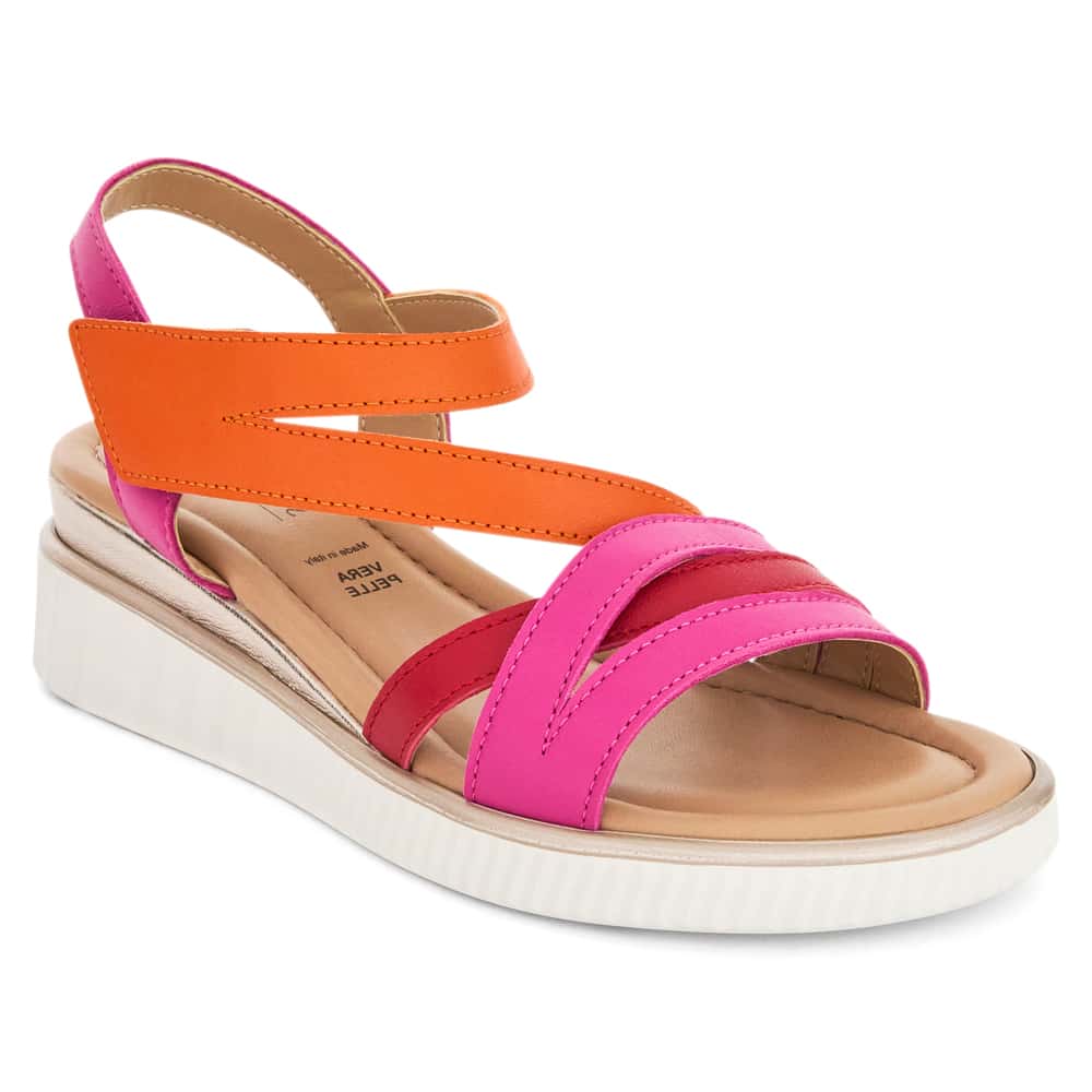 Fawn Wedge in Pink Leather