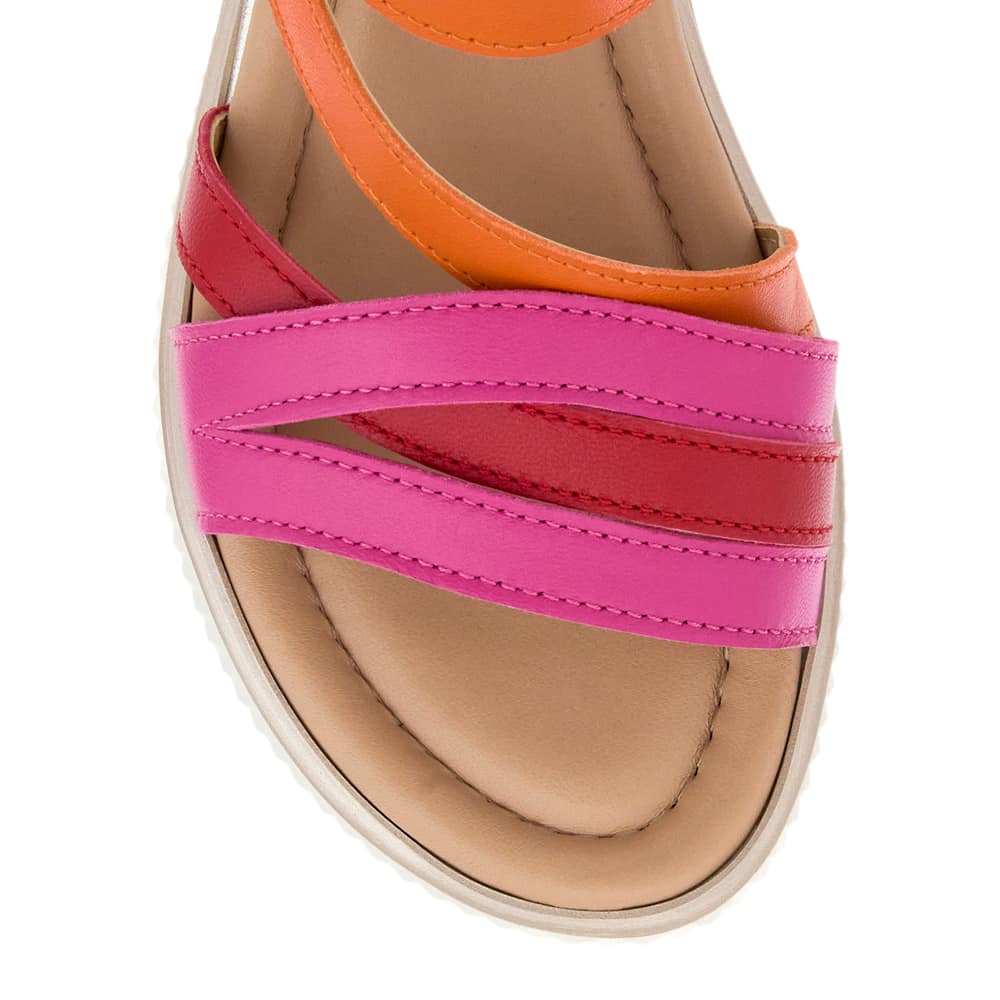 Fawn Wedge in Pink Leather