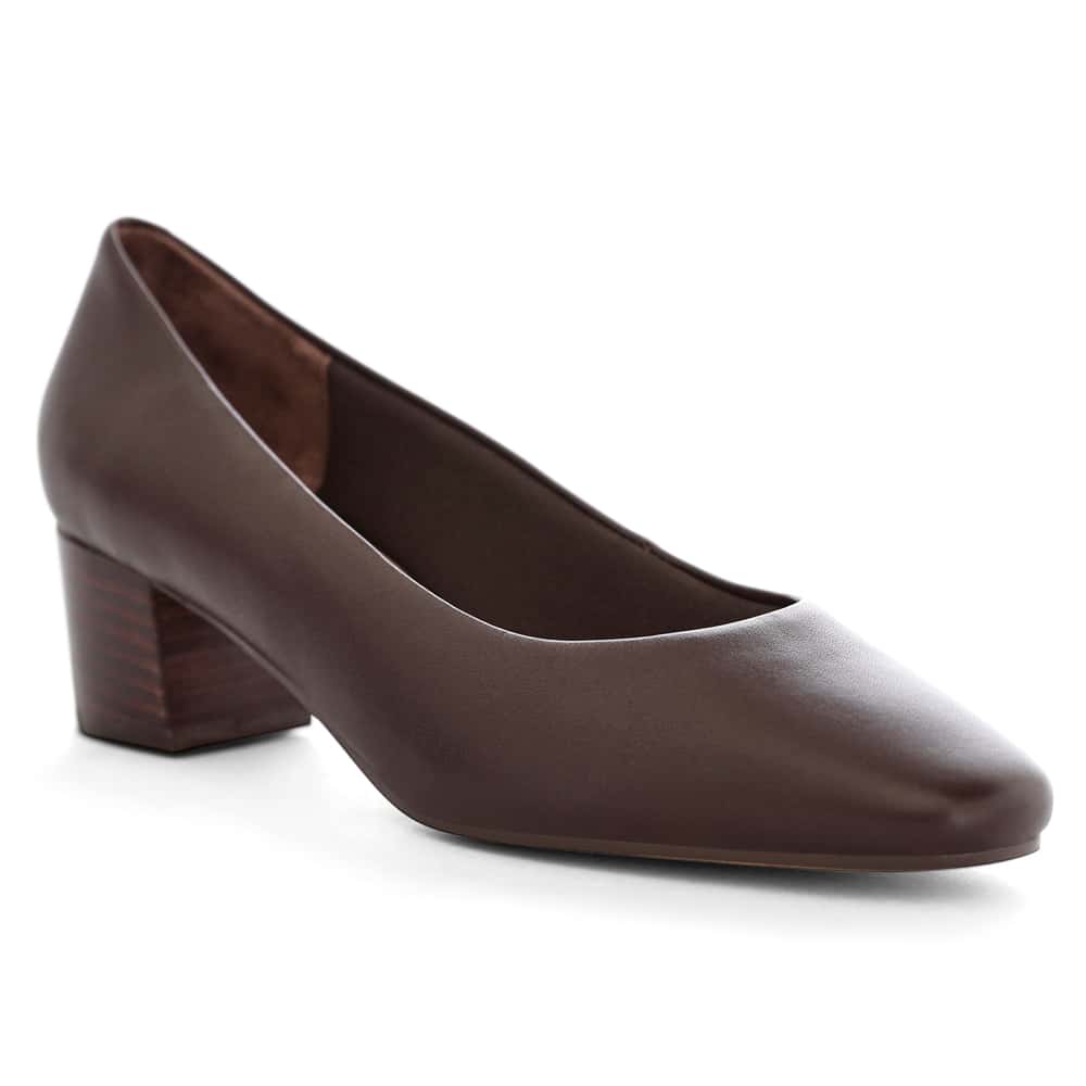 Gamma Heel in Chocolate Glove Leather