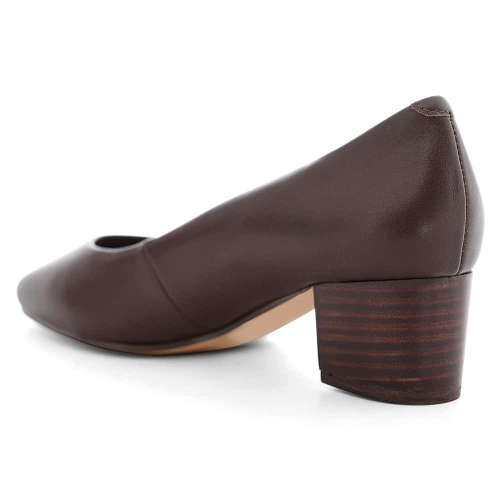 Gamma Heel in Chocolate Glove Leather