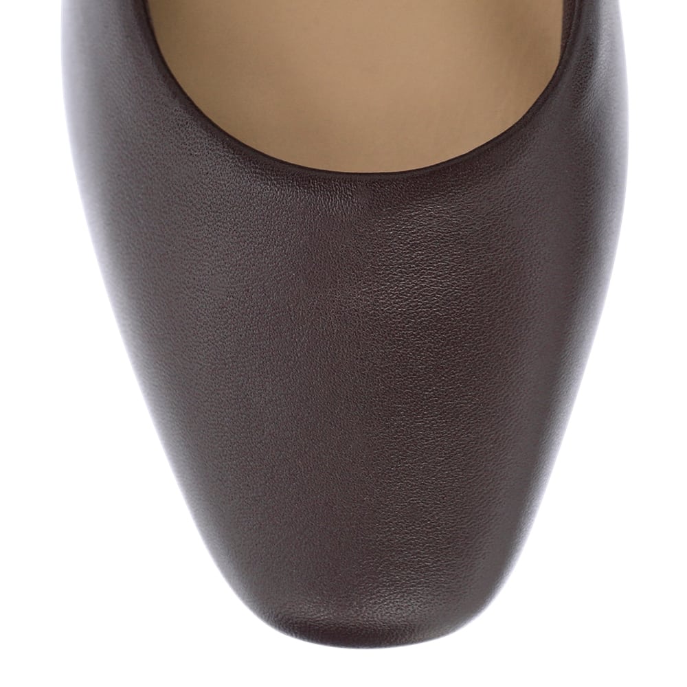 Gamma Heel in Chocolate Glove Leather