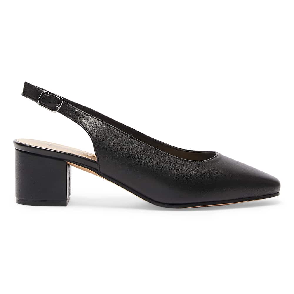 Garland Heel in Black Leather