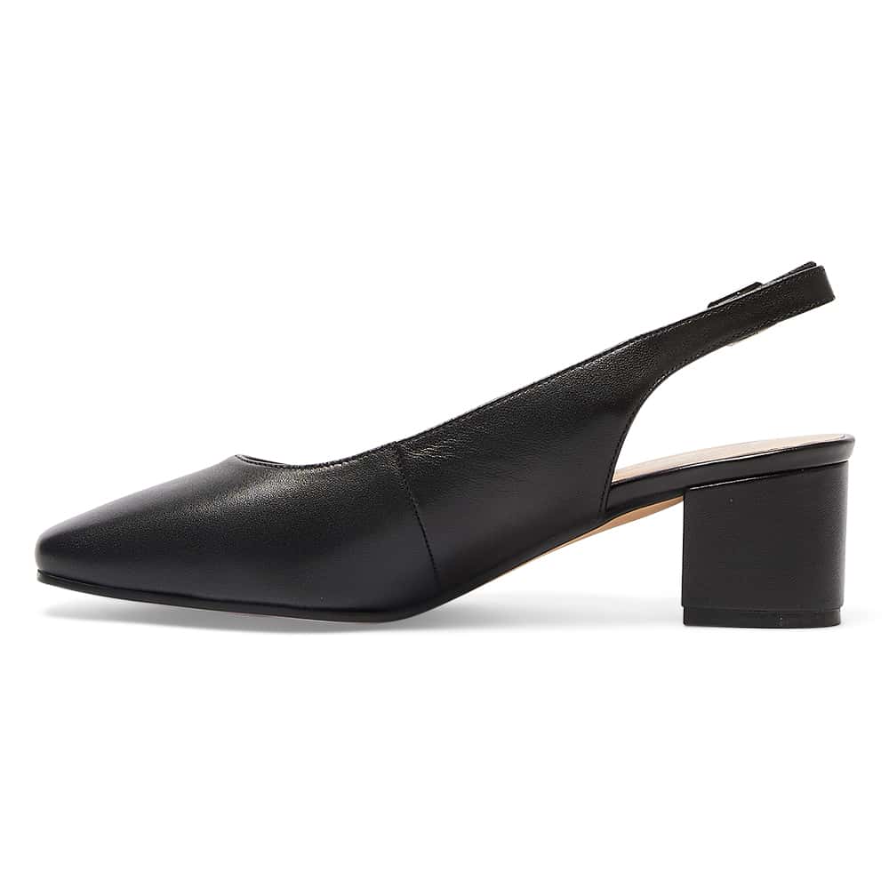 Garland Heel in Black Leather