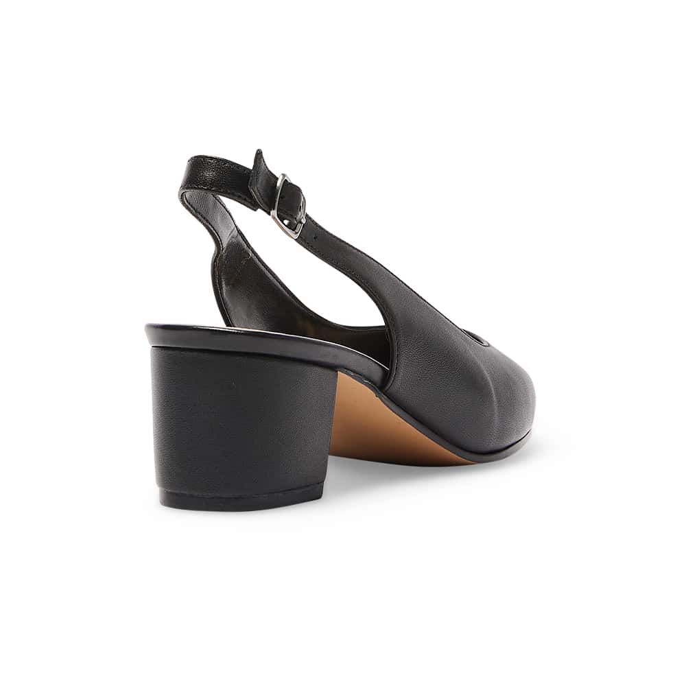 Garland Heel in Black Leather