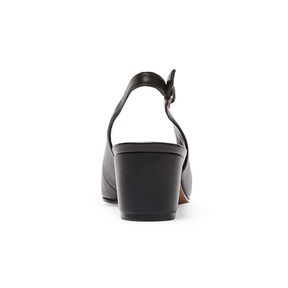 Garland Heel in Black Leather