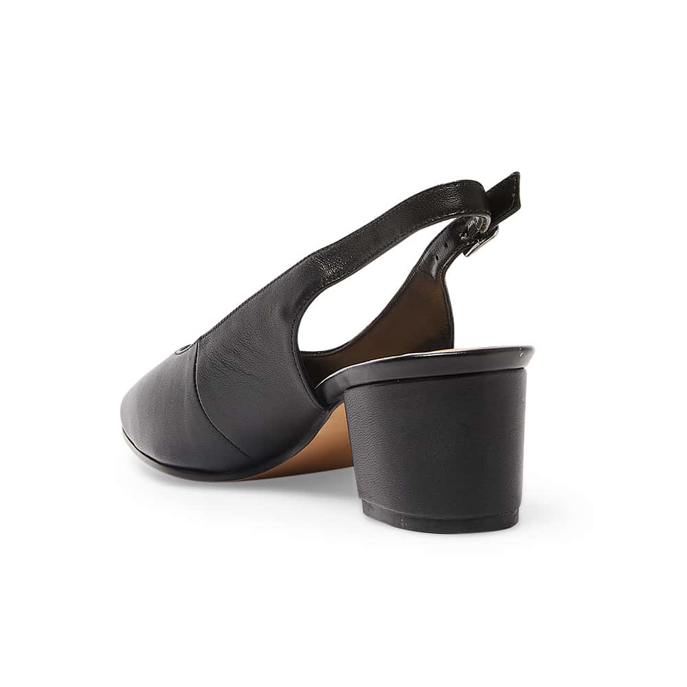 Garland Heel in Black Leather