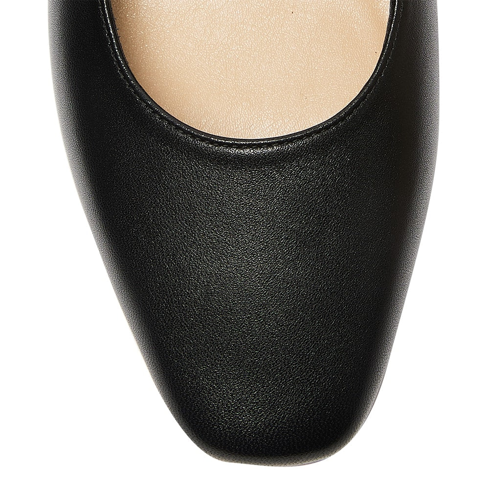 Garland Heel in Black Leather