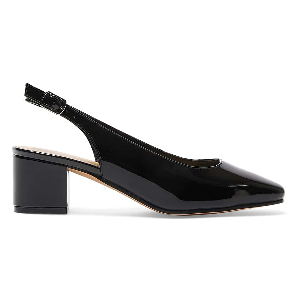 Garland Heel in Black Patent