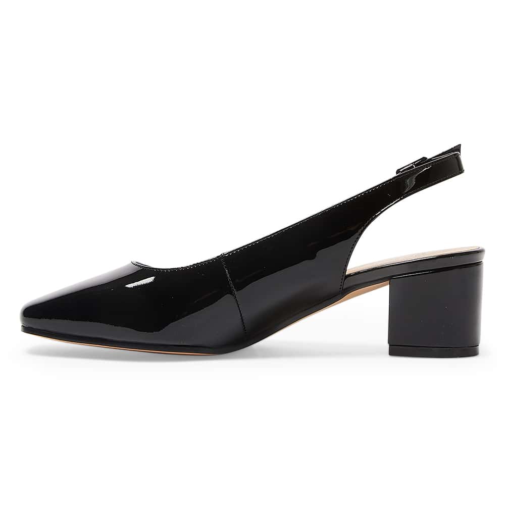 Garland Heel in Black Patent