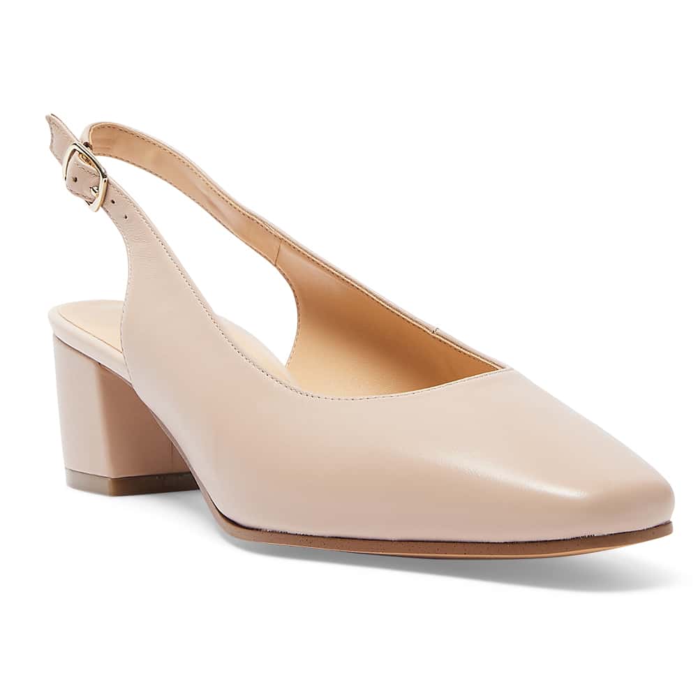 Blush leather heels store