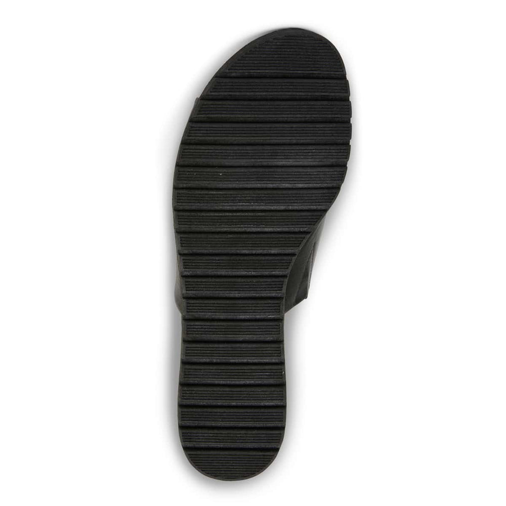 Genoa Slide in Black Leather