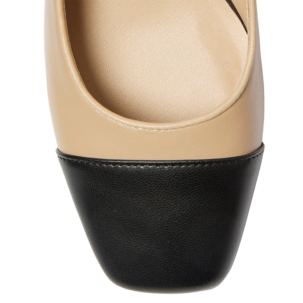 Grace Heel in Black And Nude Leather