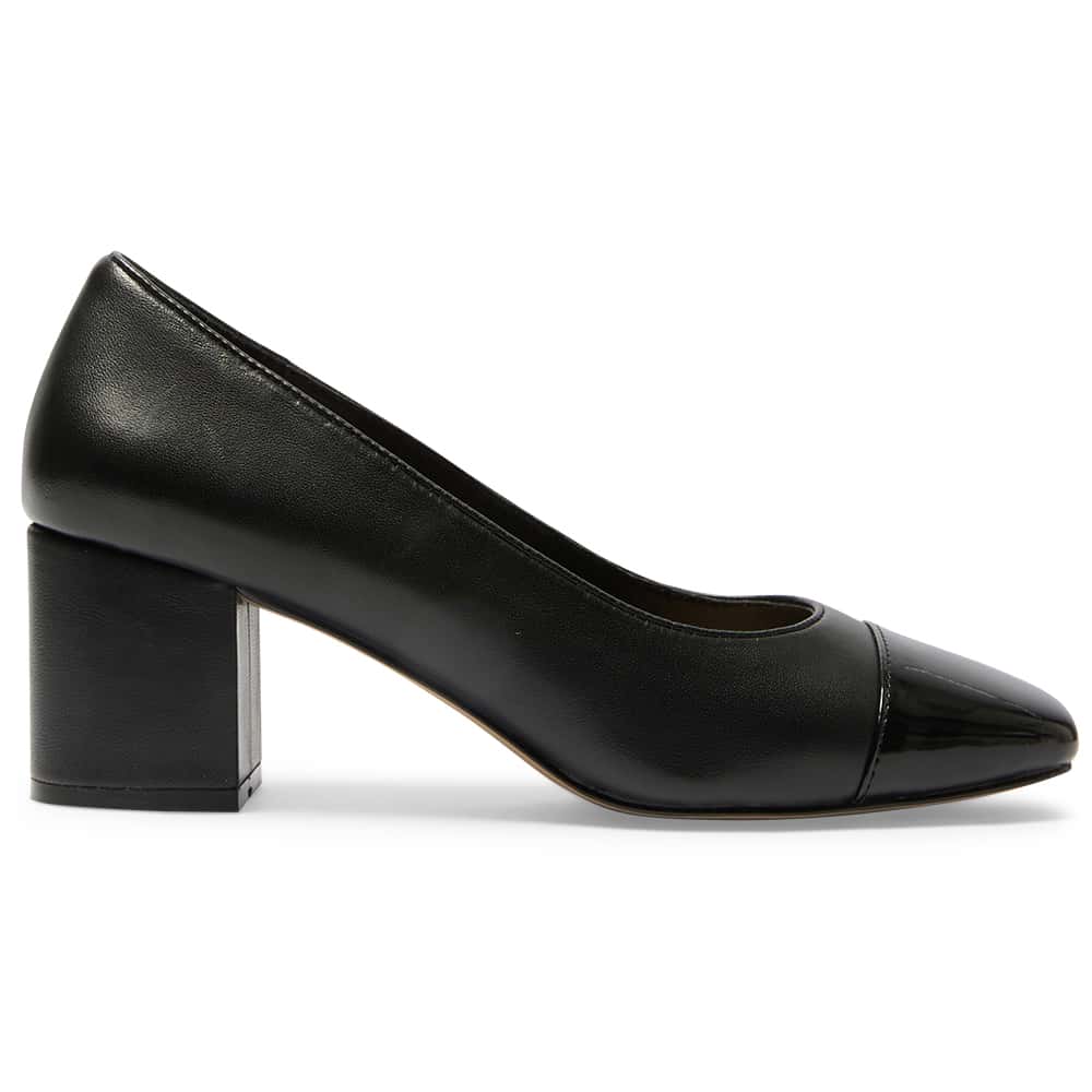 Grace Heel in Black On Black Patent