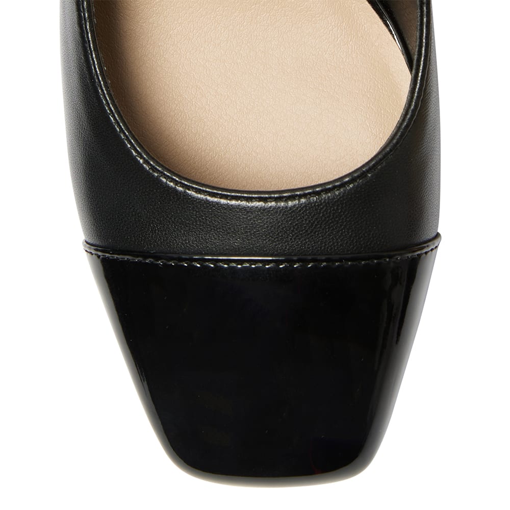 Grace Heel in Black On Black Patent