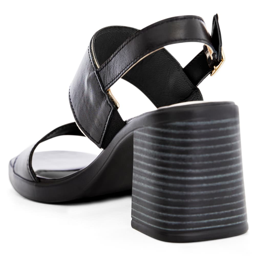 Haven Heel in Black Glove/platinum Leather