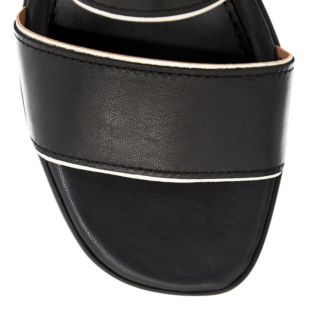 Haven Heel in Black Glove/platinum Leather