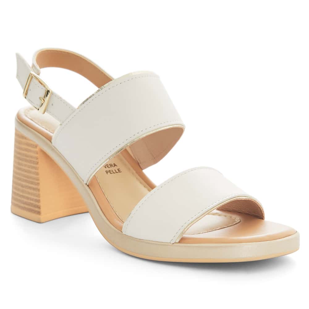 Haven Heel in Bone Glove/platinum Leather