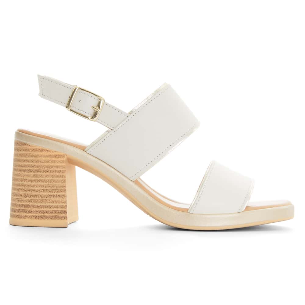 Haven Heel in Bone Glove/platinum Leather