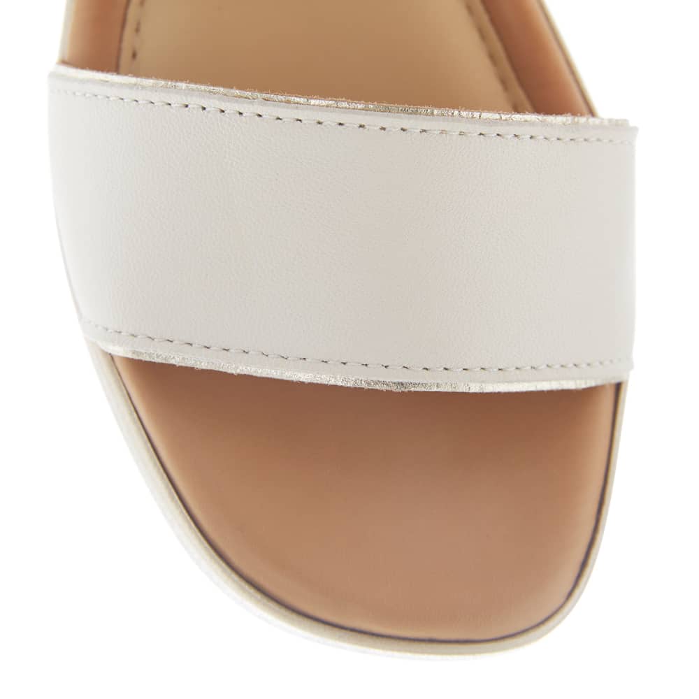 Haven Heel in Bone Glove/platinum Leather
