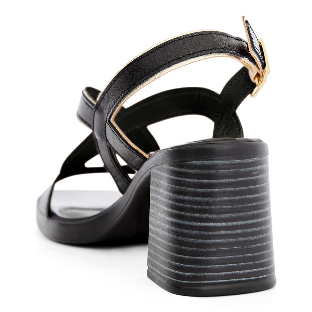 Heart Heel in Black Glove/platinum Leather