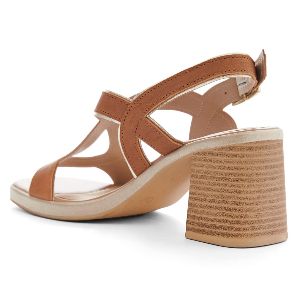 Heart Heel in Tan Glove/platinum Leather