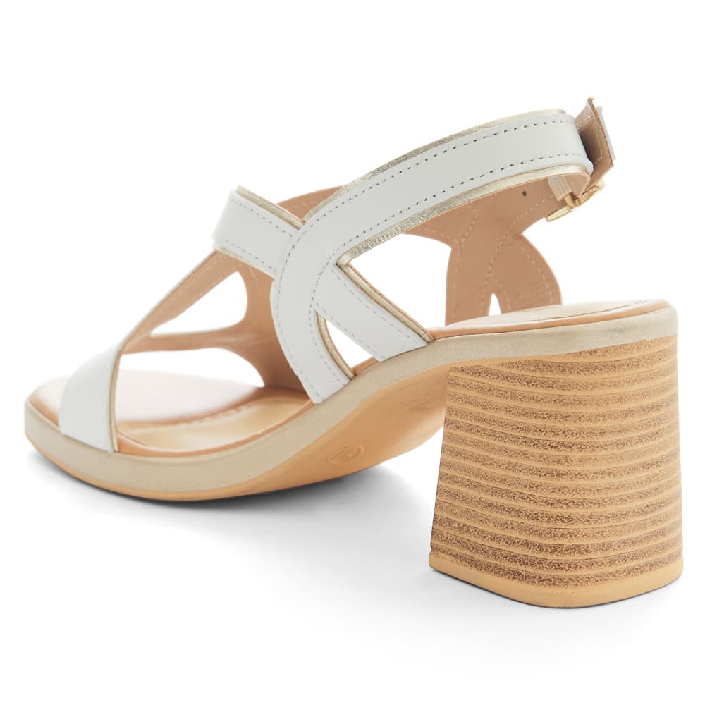 Heart Heel in White Glove/platinum Leather