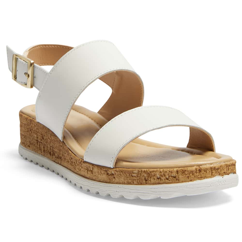 Ibis Wedge in White Leather