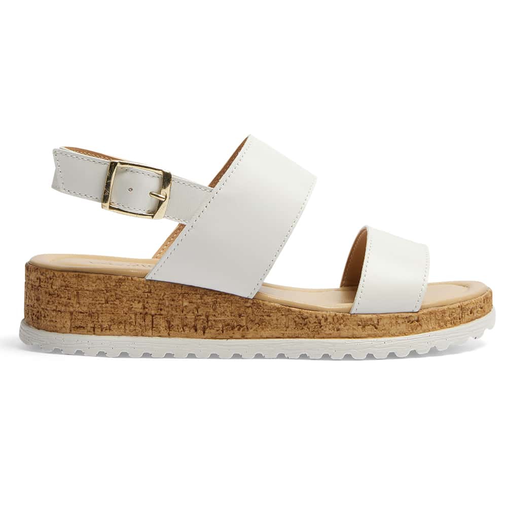 Ibis Wedge in White Leather