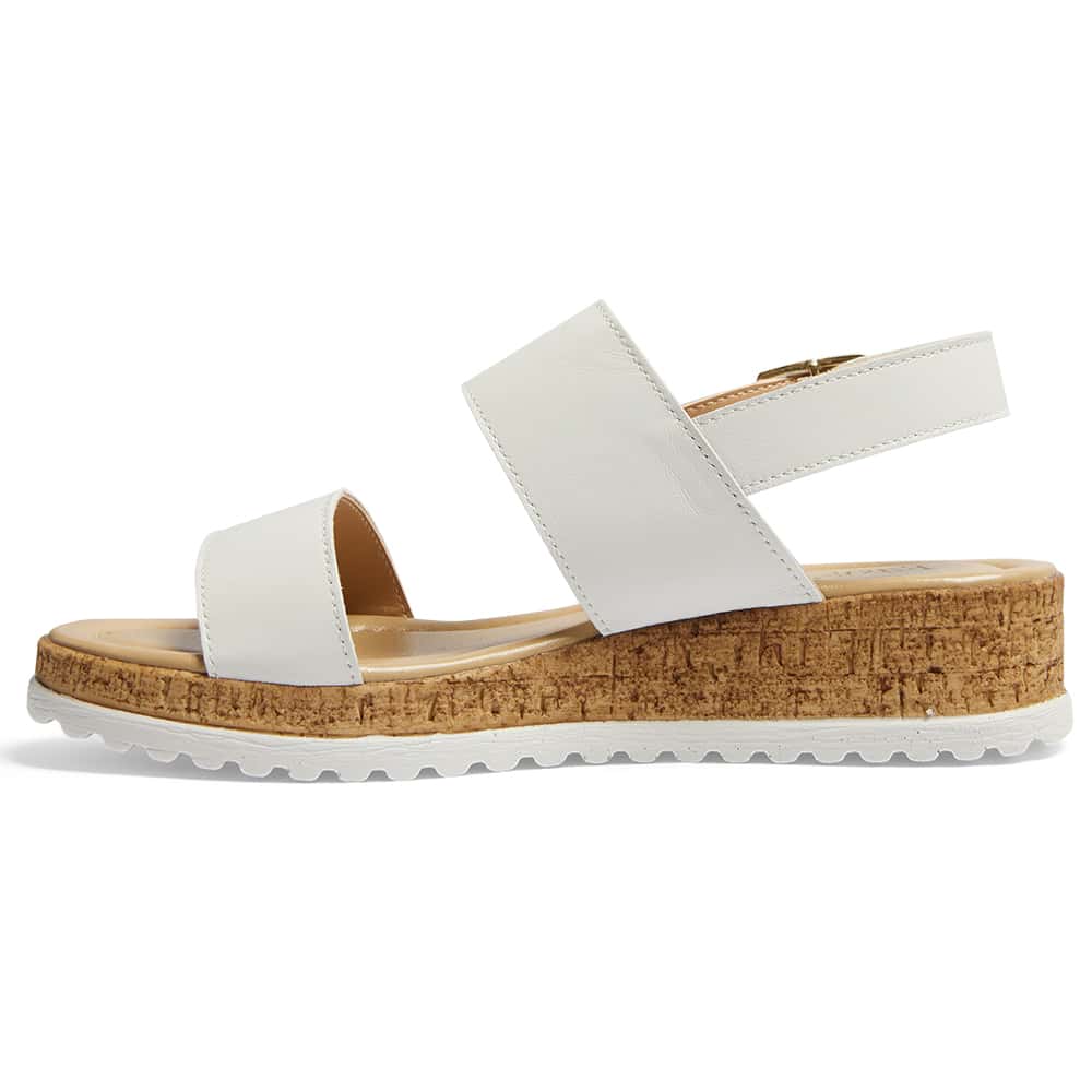 Ibis Wedge in White Leather