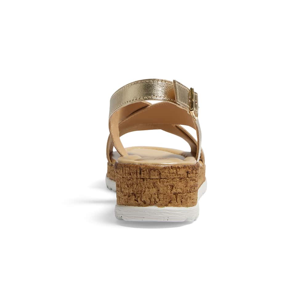 Idle Wedge in Gold Leather