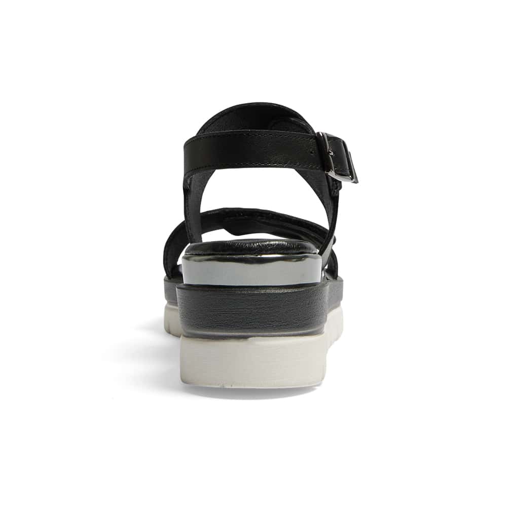 Imply Wedge in Black Leather