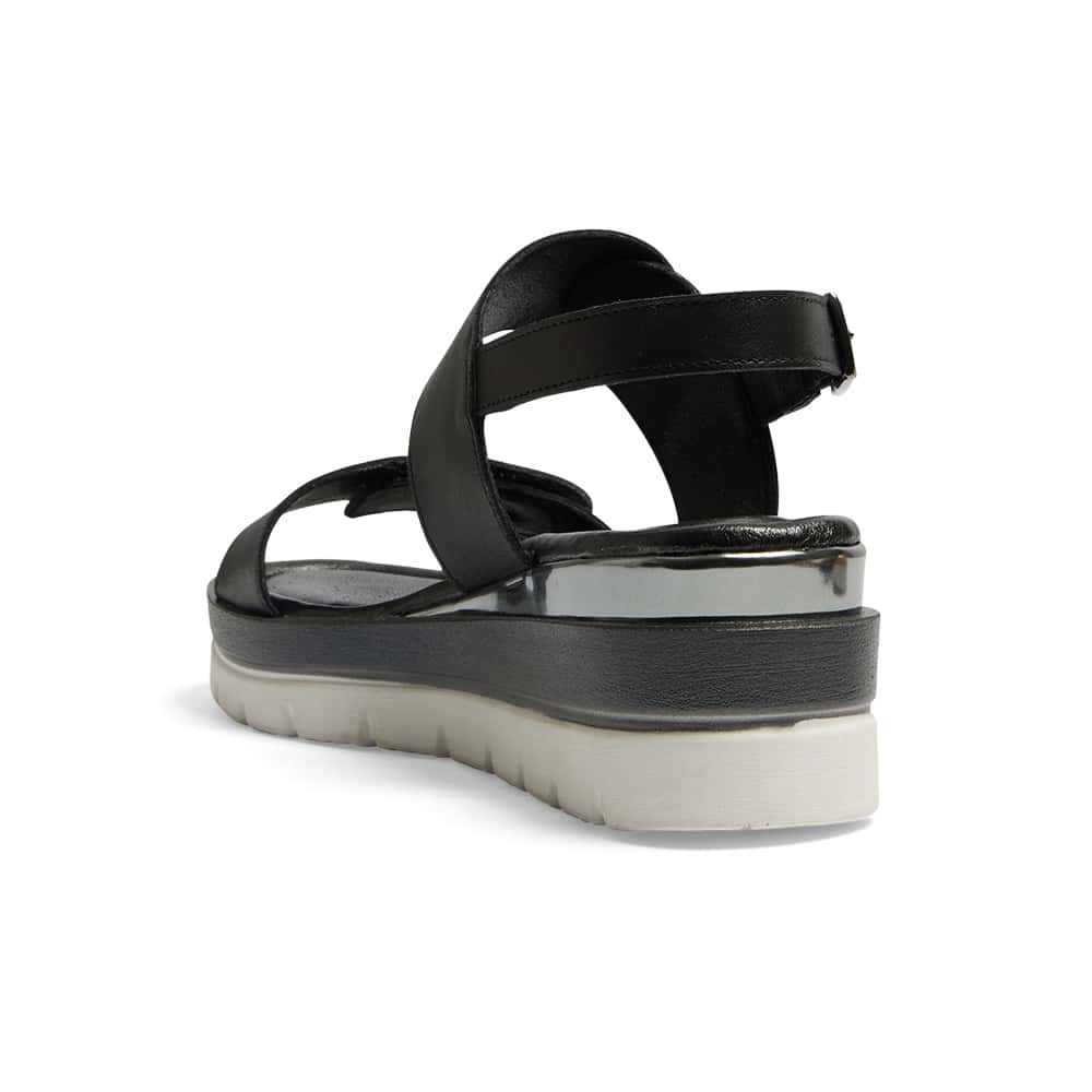 Imply Wedge in Black Leather