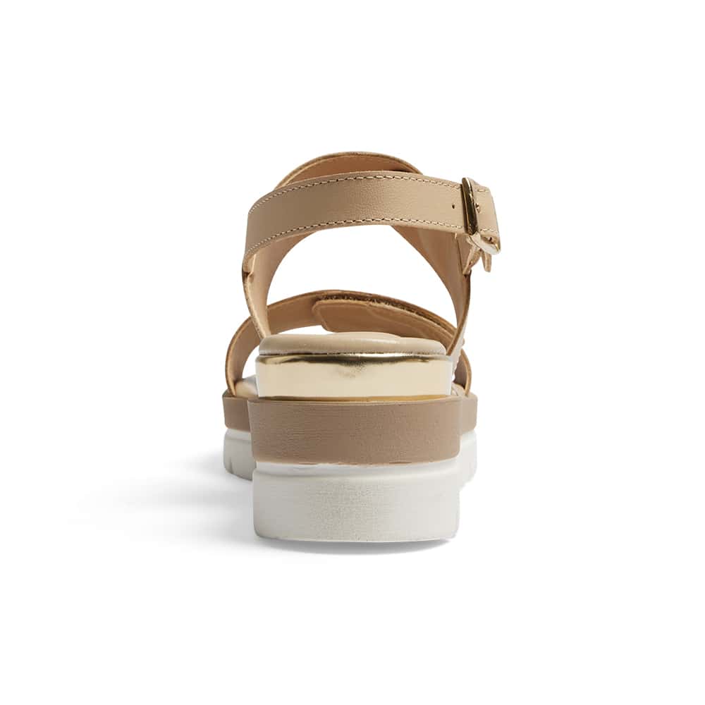 Imply Wedge in Gold/beige Multi Leather