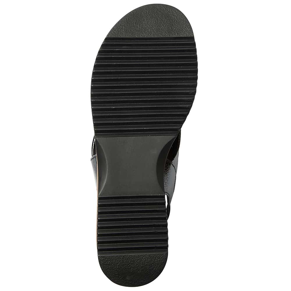 Inca Wedge in Black Patent