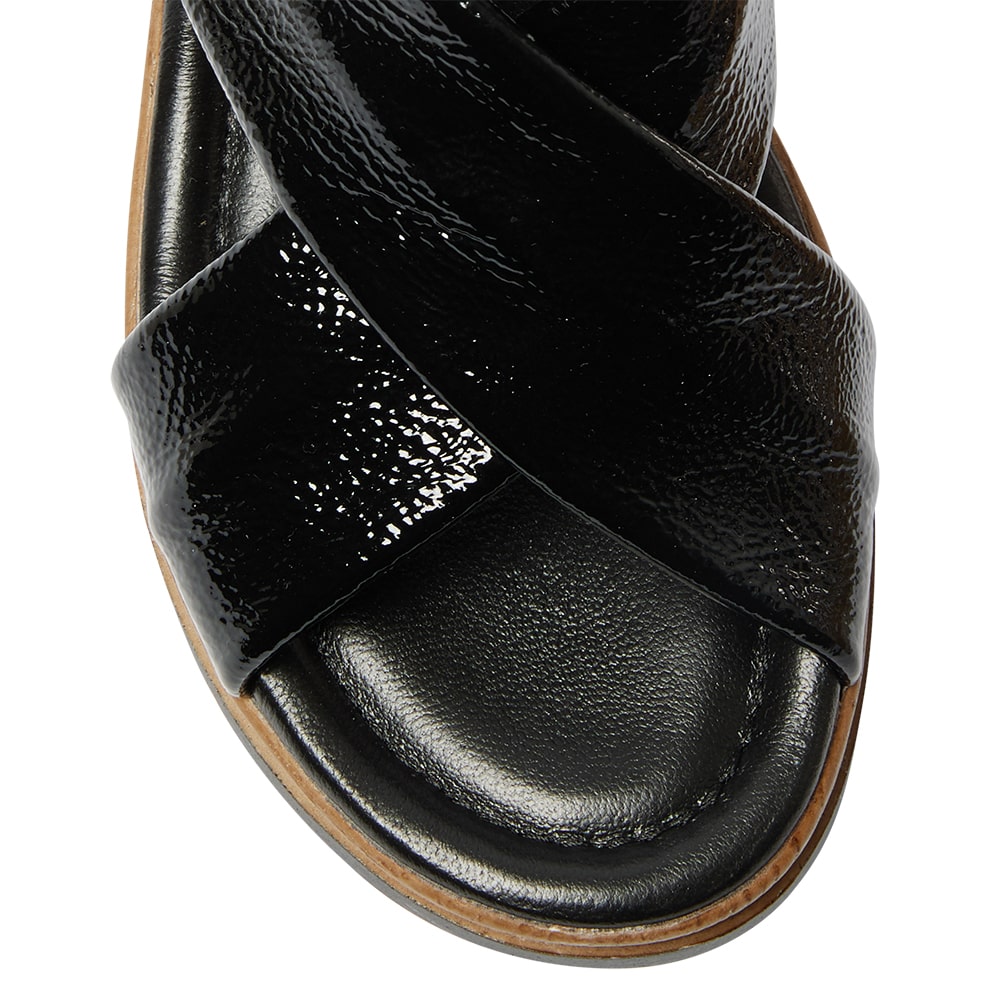 Inca Wedge in Black Patent