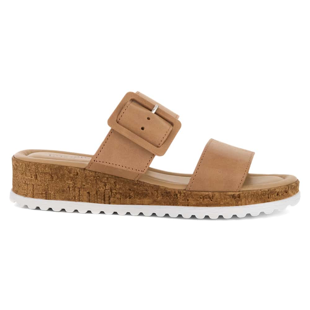 Isla Wedge in Camel Leather