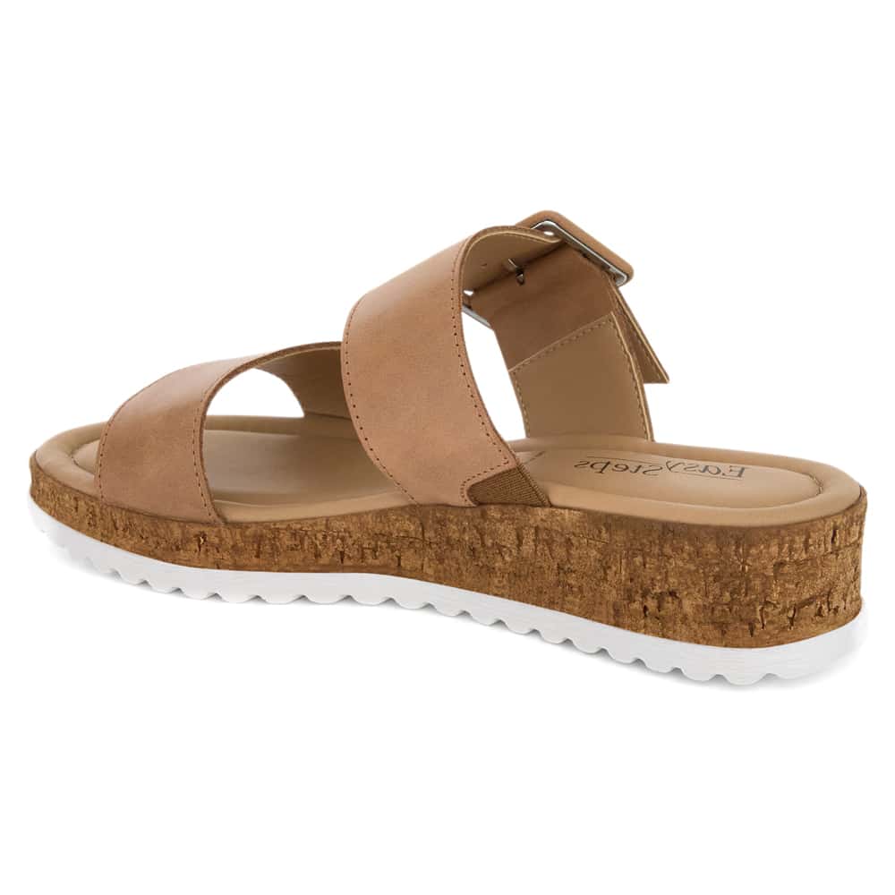 Isla Wedge in Camel Leather