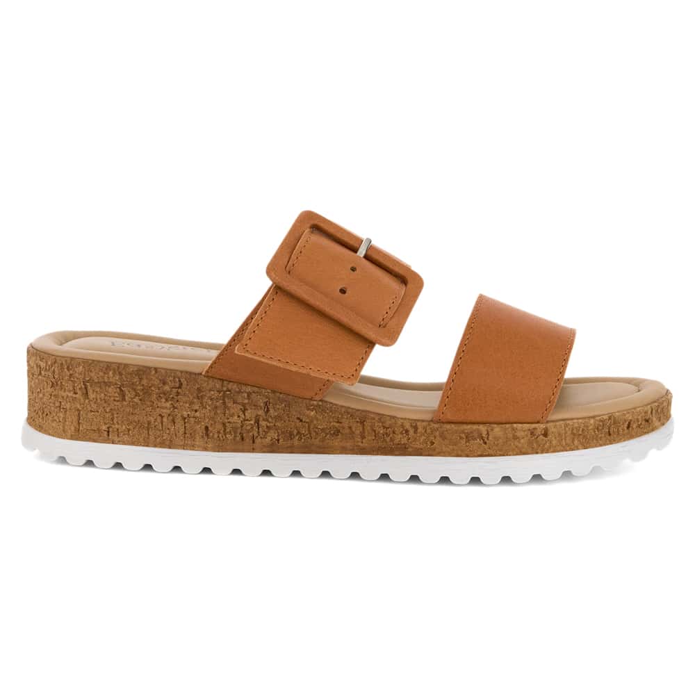Isla Wedge in Tan Leather