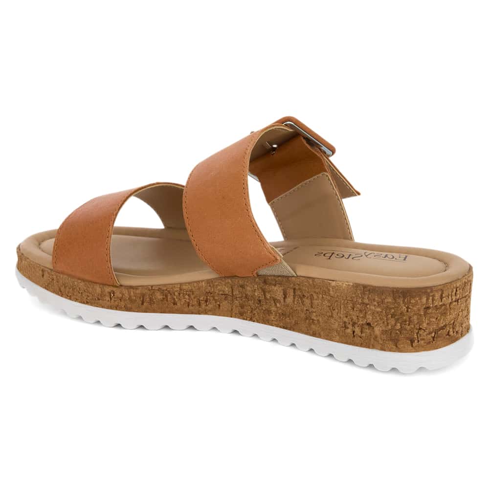 Isla Wedge in Tan Leather