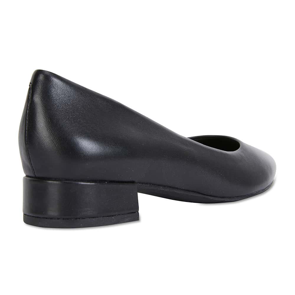 Janine Heel in Black Leather Easy Steps Shoe HQ