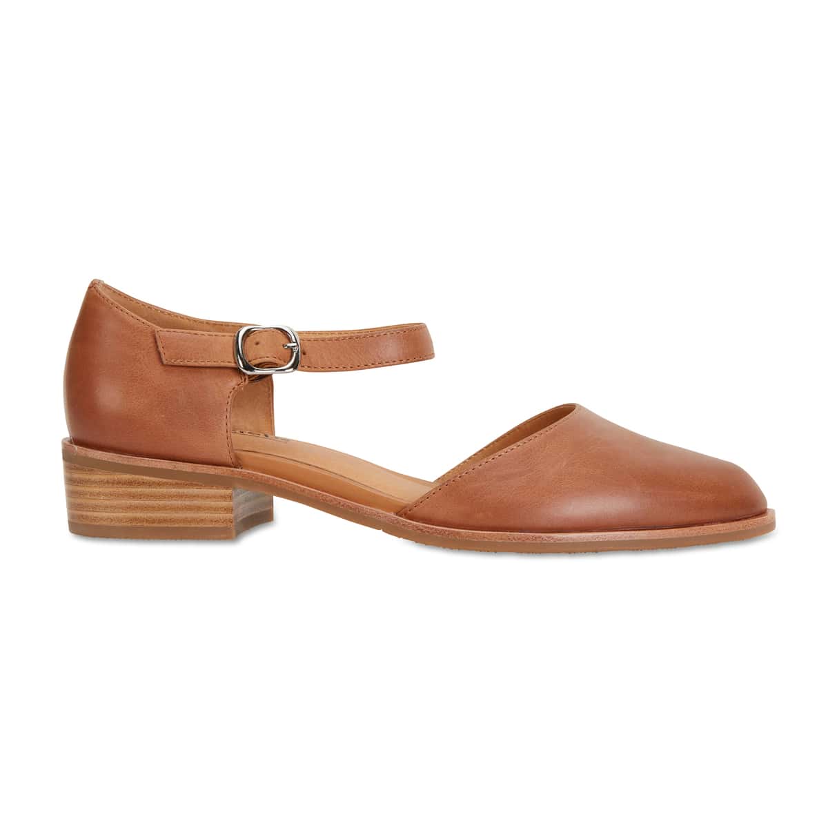 Jesinta Heel in Tan Leather
