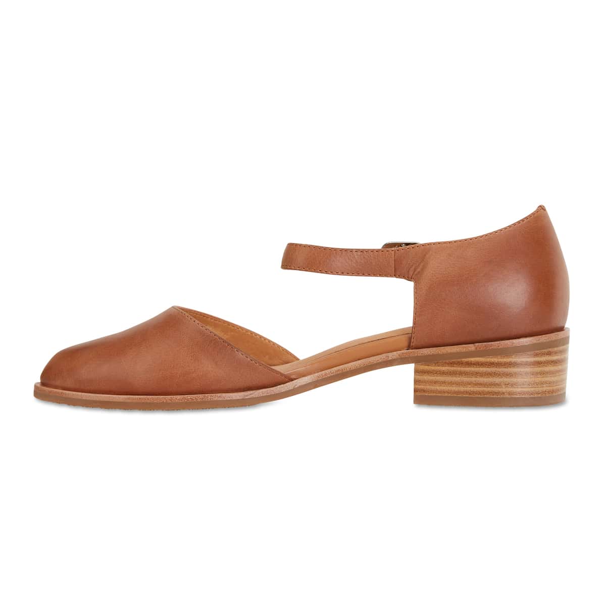 Jesinta Heel in Tan Leather