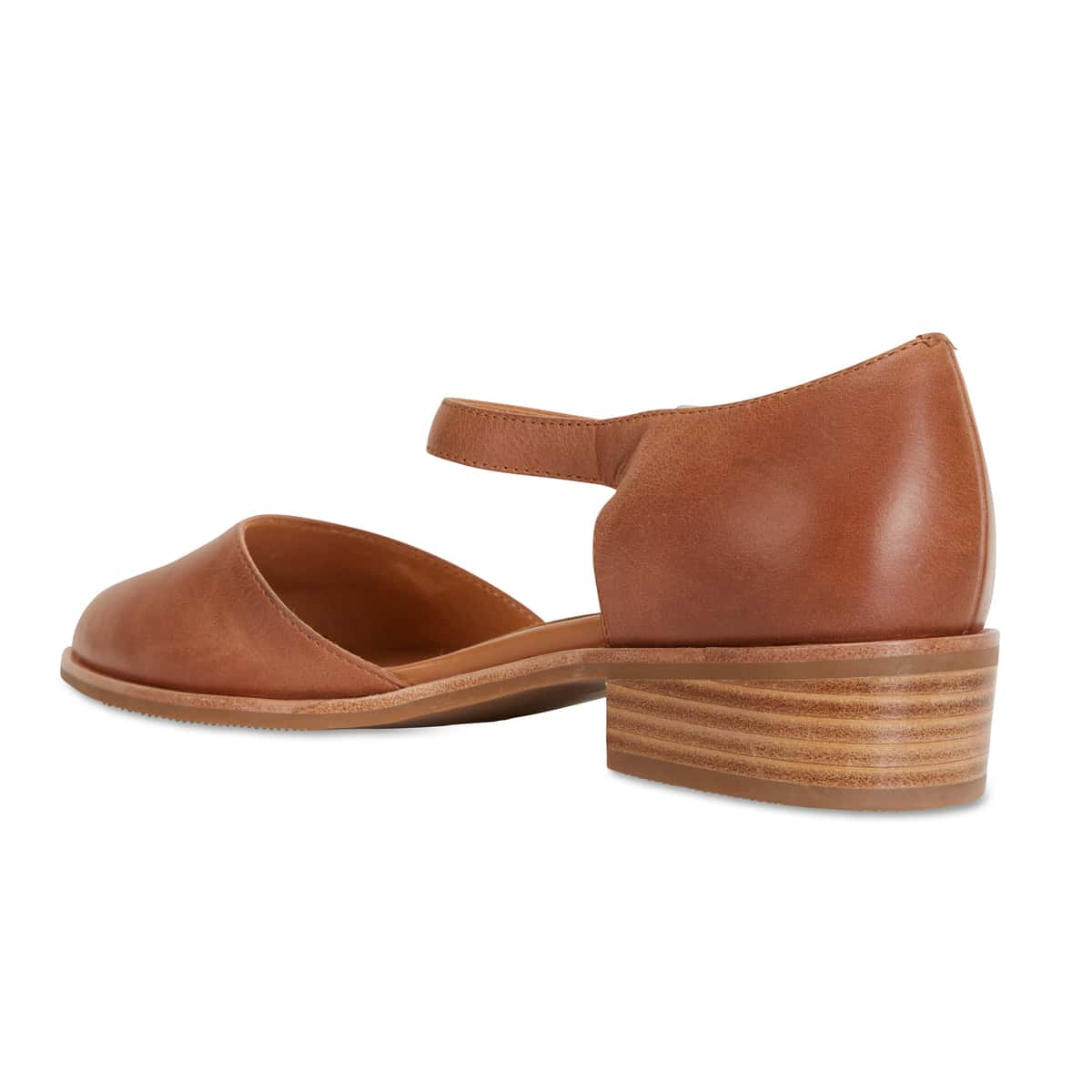 Jesinta Heel in Tan Leather