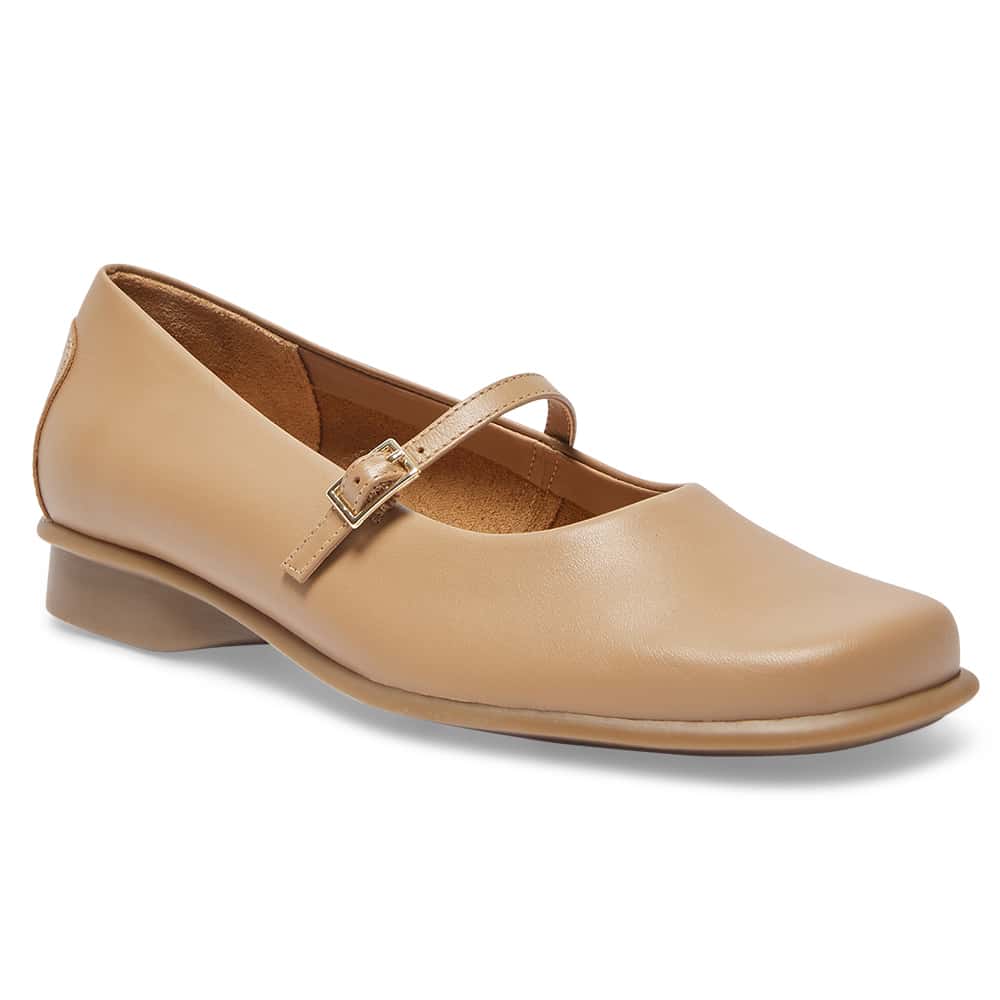 Katrina Ballet Flat in Camel Leather