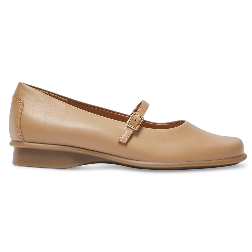 Katrina Ballet Flat in Camel Leather