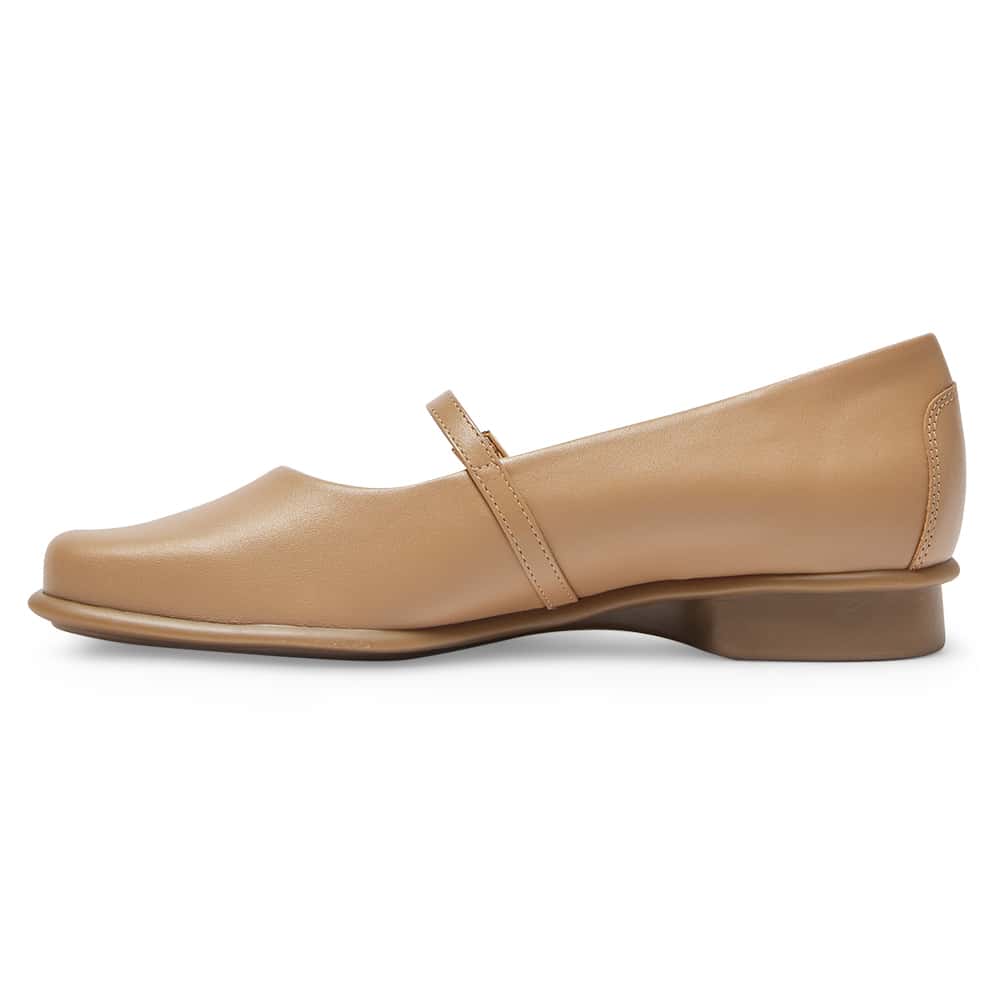 Katrina Ballet Flat in Camel Leather