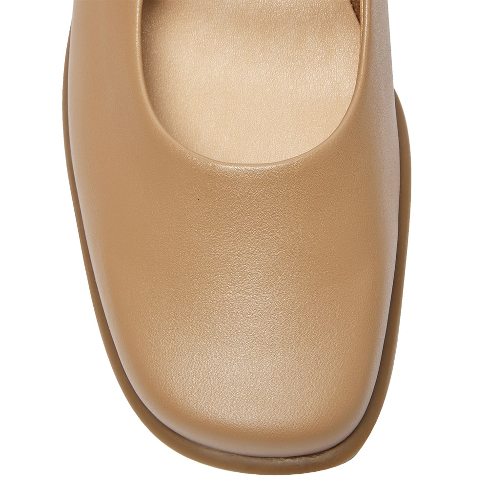 Katrina Ballet Flat in Camel Leather