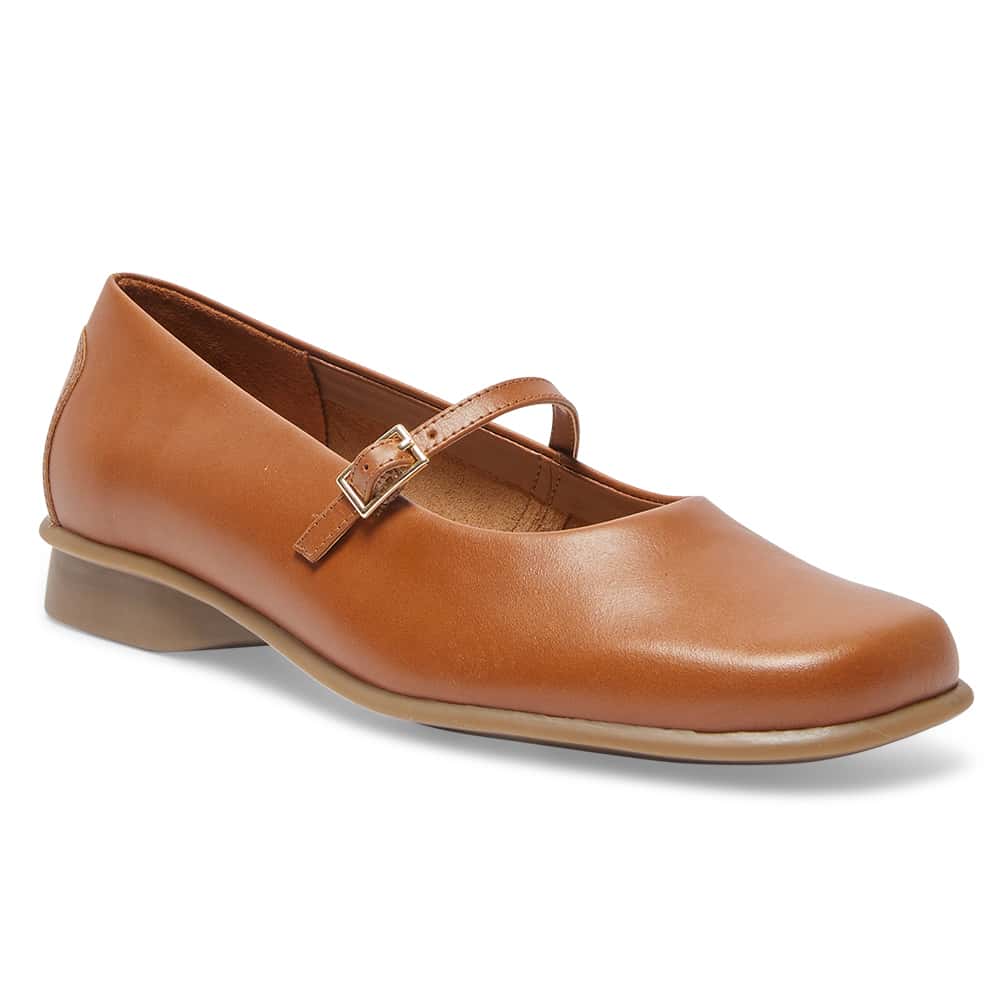 Katrina Ballet Flat in Cognac Leather