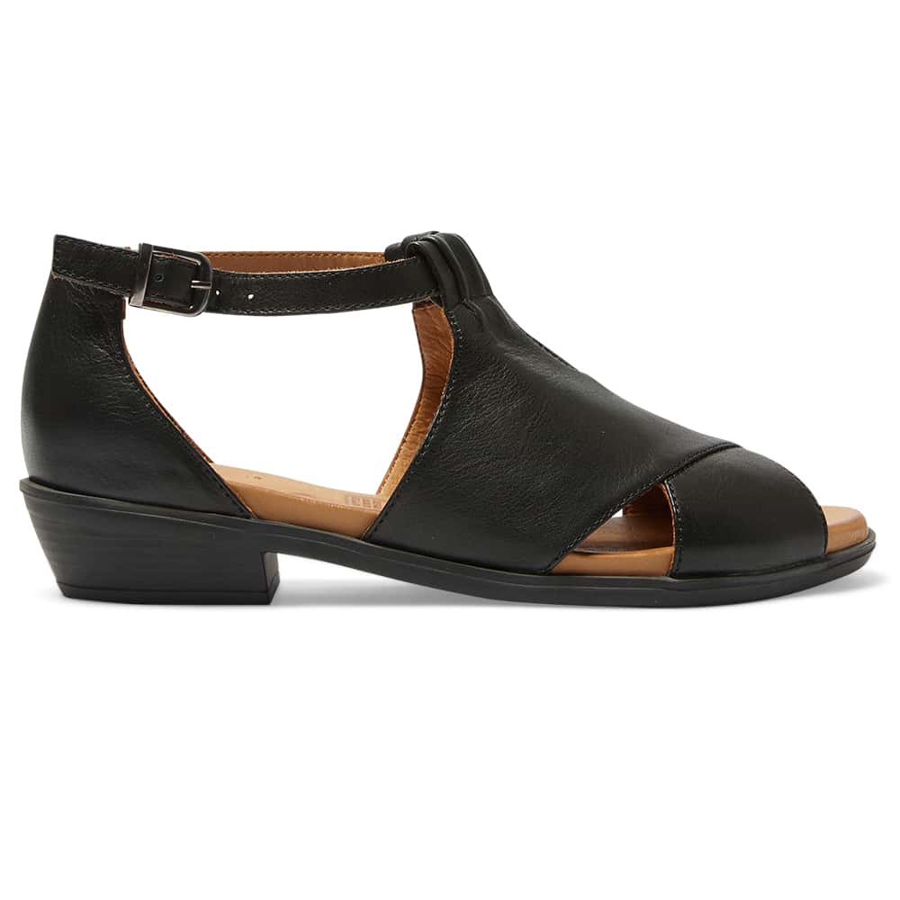 Laguna Sandal in Black Leather