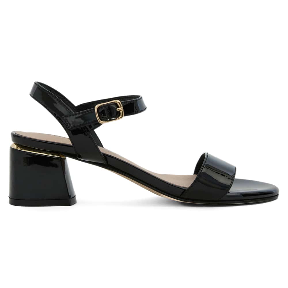 Madrid Heel in Black Patent